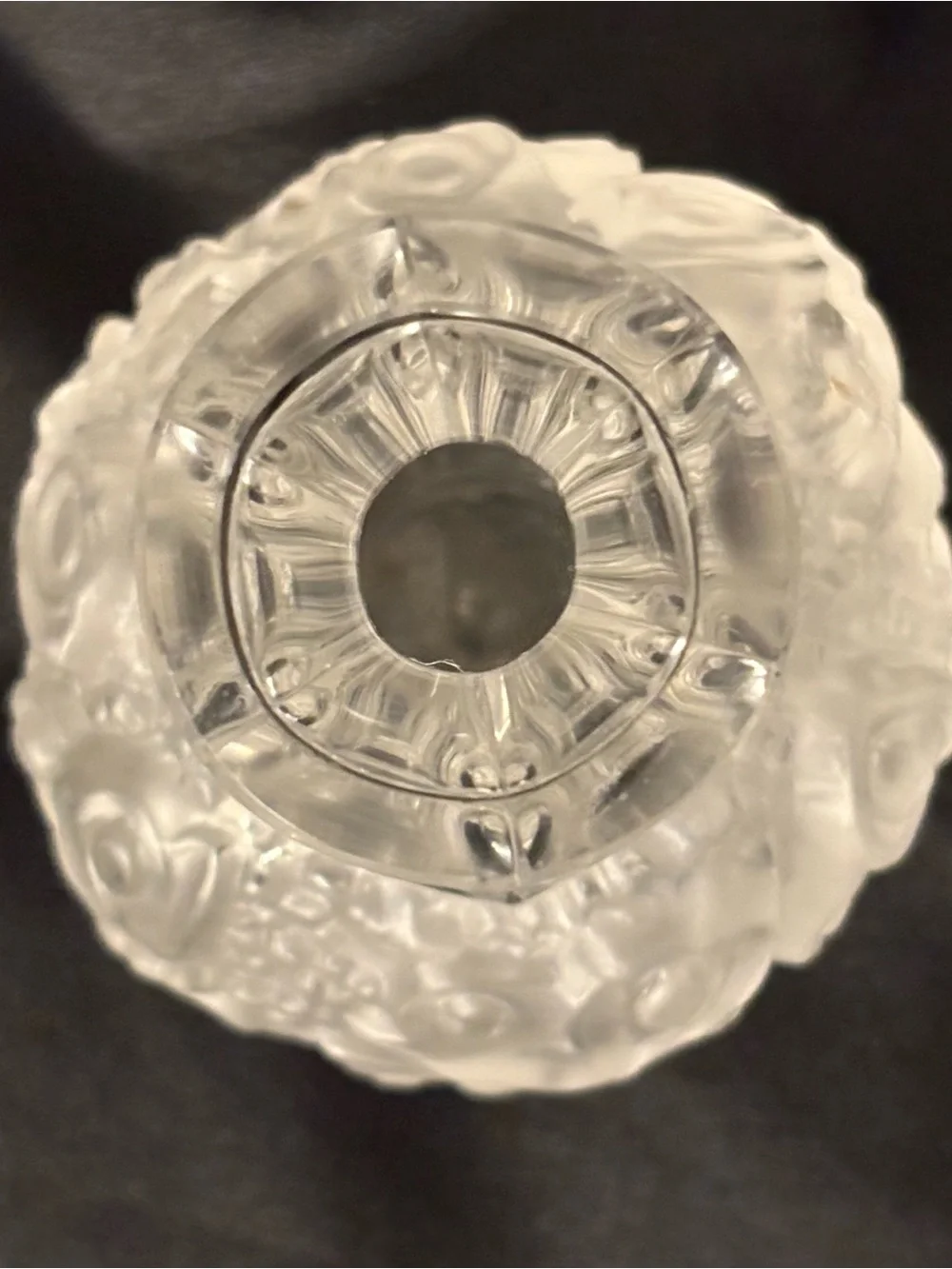Vintage Desna Art Deco Frosted Glass Vase, Czech, Bohemia, Butterfly